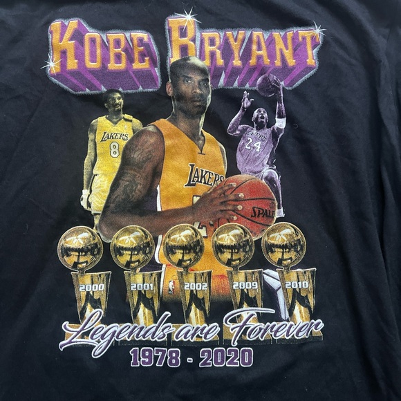Kobe Bryant printed legends are forever black long sleeve shirt 2XL men’s sports - Picture 15 of 15